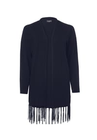 VIA APPIA -DUE- - Strickjacke Rustikale Strickjacke aus unifarbenem Stoff - marine