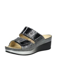 ViTAL® - Leder Pantoletten - Schwarz Kombi