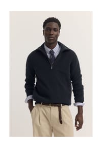 bugatti - Pullover Seasonal, Troyer, für Herren - 390 NAVY