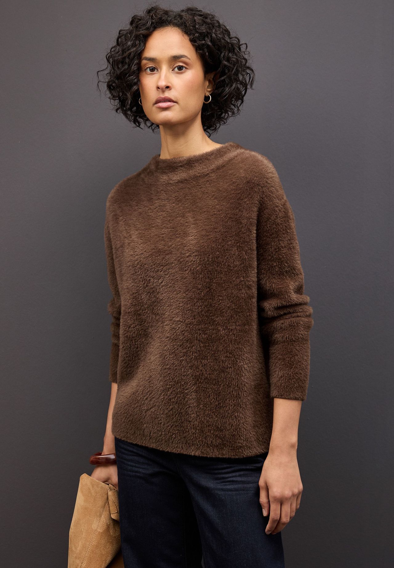 Street One Pullover, Stehkragen, FüR Damen, Braun, 42