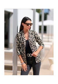 heine - Jersey-Blazer - sand-schwarz-bedruckt