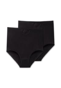 SCHIESSER - Maxi-Slips, 2er Pack - "Cotton Essentials", Maxi Pants, Baumwolle - Schwarz