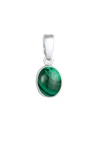 Nenalina - Anhänger Edelstein Malachit Cabochon Oval 925 Silber - Gold