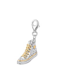 GLANZSTÜCKE MÜNCHEN - Damen Charm aus 925/- Sterling Silber in Silber/Gelbgold mit Zirkonia - silber