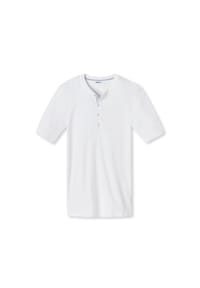Schiesser REVIVAL - Karl-Heinz Unterhemd, Kurzarm, Henley-Ausschnitt, für Herren - 100 WEISS