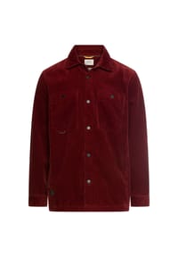 camel active - Cord Overshirt mit Druckknöpfen - Bernsteinrot