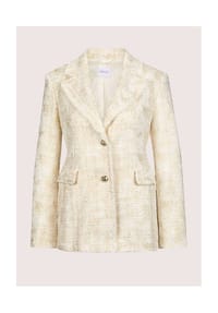 MADELEINE - Bouclé-Blazer mit Fransen-Akzenten - perlweiß / goldfarben