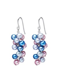 VALERO PEARLS - Damen Ohrringe aus 925/- Sterling Silber in Silber mit Süßwasser-Zuchtperle - multicolor