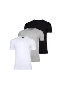 DSQUARED2 - Herren T-Shirts, 3er Pack - 3-Pack T-Shirt, Rundhals-Ausschnitt, Cotton Stretch - Schwarz