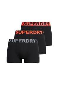 Superdry. - Herren Boxershorts, 3er Pack - Trunk Triple Pack, Logobund, Cotton Stretch - Dunkelblau