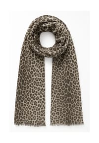 collezione alessandro® - Warmer Schal Leopardino aus weichem Stoff mit Leo Muster - braun