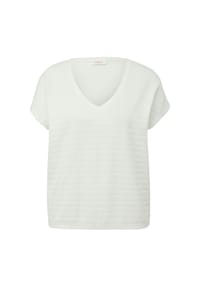 s.Oliver - T-Shirt, V-Ausschnitt, für Damen - 0210  WHITE