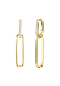 GLANZSTÜCKE MÜNCHEN - Damen Ohrringe aus 925/- Sterling Silber in Gelbgold mit Zirkonia - gelbgold