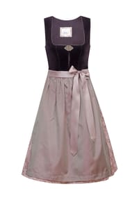 MarJo - Dirndl, eckiger Ausschnitt, Taftschürze, für Damen - 296 SCHOKO /TRAUB
