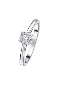 ONE ELEMENT Timeless Diamonds - 0,15 ct  Diamant Brillant Invisible Ring aus 585 Weißgold - silber