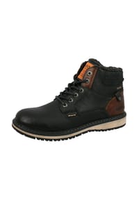 TOM TAILOR - Lederimitat/Textil Stiefelette - Schwarz