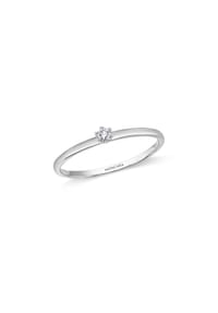 MONCARA - Damen Ring, 375er Weißgold, 1 Diamant; ca. 0,05 Karat - Weißgold
