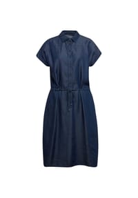 GOLDNER - Modernes Tencel-Kleid mit Bindedetail - jeansblau