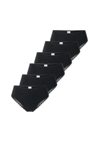 SCHIESSER - Brazil Slip 6er Pack 95/5 Modern Cotton - Schwarz