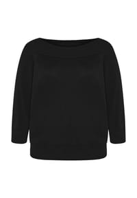 zero - Strickpullover mit Carmenausschnitt - Black Beauty