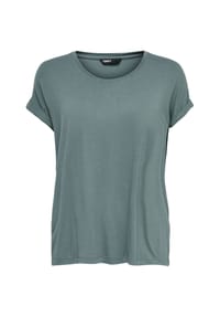 ONLY® - T-Shirt, umgeschlagene Ärmelbündchen, für Damen - 177955 FUCHSIA RED