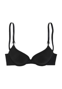 s.Oliver - Push-Up BH, schmale Träger, Schleifen, für Damen - BLACK