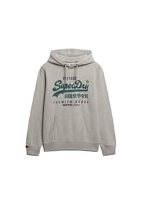 Superdry. - Herren Hoodie - VI Duo Classic Hood, Kapuze, Logo, einfarbig - Grün