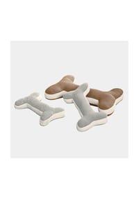 LOBERON - Kissen 3er Set Fluffido grau/weiß/braun - 