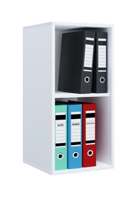 VCM. - Holzregal stehend | platzsparender Aktenschrank | Maße ca. H. 74 x B. 35 x T. 37 cm | Elegantes Regal | Büroregal – Lona I 2f - Buche