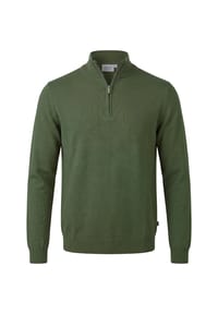 Vercate - Half Zip Pullover, Kaschmirmischung, grün - Schwarz