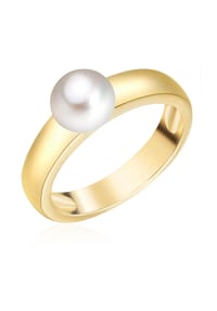 VALERO PEARLS - Damen Ring aus 925/- Sterling Silber in Gelbgold mit Süßwasser-Zuchtperle - gelbgold