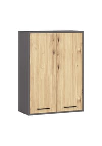 Akord - Fin Badezimmer-Hängeschrank W64 mit 2 Türen und 4 Einlegeböden - artisan-eiche