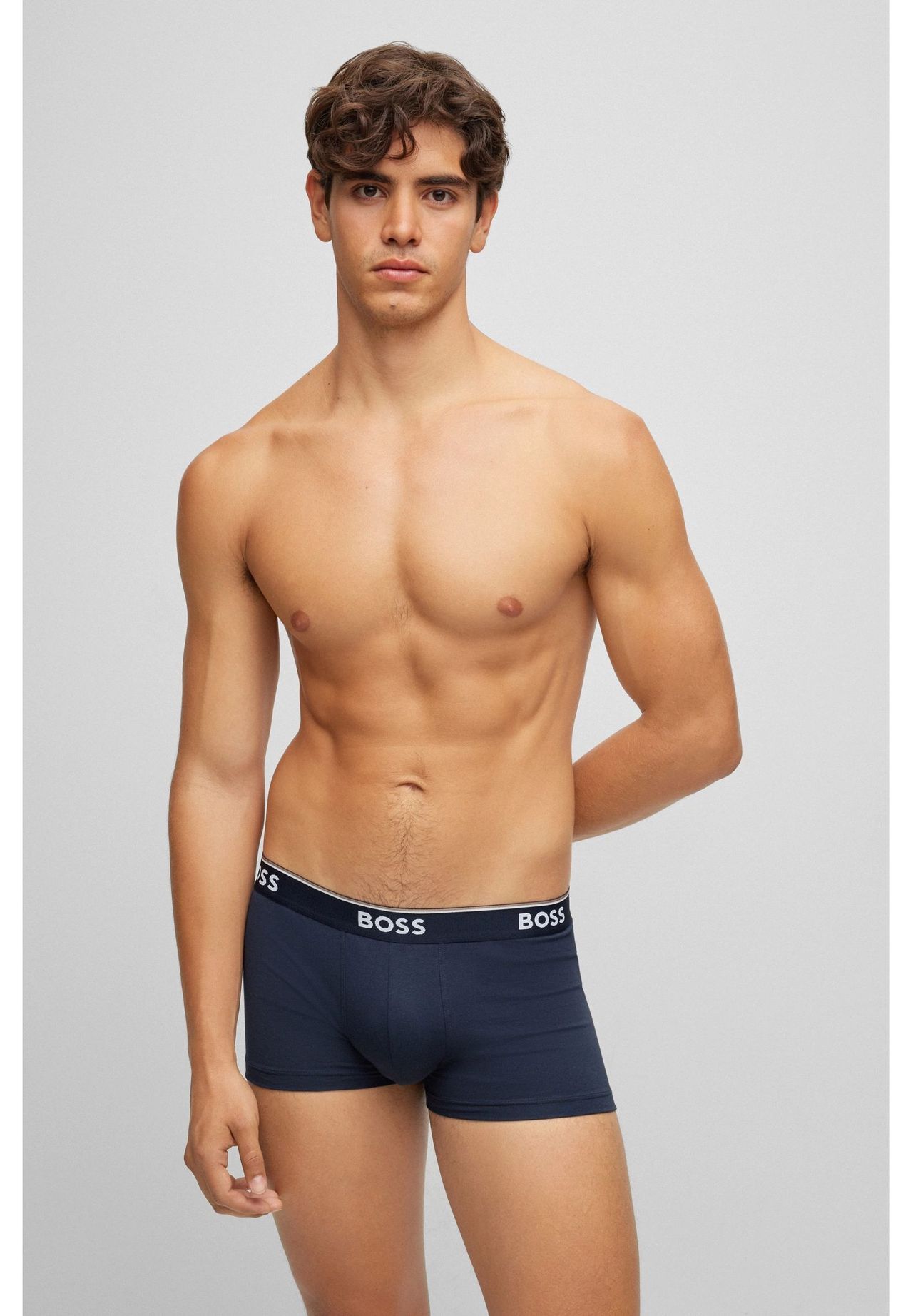 Boss Pants, 3Er-Pack, Baumwollmix, Logo-Bund, FüR Herren, Blau, M