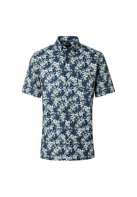 VENTI - Herren Businesshemd Kurzarm Print Comfort Fit - Dunkelblau