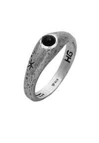 HAZE & GLORY - Ring Siegelring Cast Away - Onyx 925 Silber - Silber