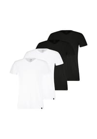 PUMA® - Herren T-Shirts, 4er Pack - V-Neck Tee 4P, V-Ausschnitt, Regular Fit, Baumwolle, einfarbig - Schwarz