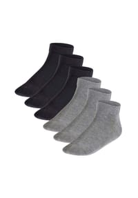 FALKE - Kinder Sneakersocken, 6er Pack - Happy, Kurzsocken, einfarbig - Schwarz