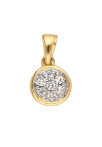 Adelia's - Adelia's Damen Anhänger 585 Gold ( 14K ) mit 7 Diamanten ( 0,06 ct ) – Goldanhänger - silber