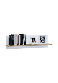 VCM. - Holzregal hängend | platzsparendes Regal | Maße: H. 30 x B. 102 x T. 20 cm | Elegantes Regal hängend | Aufbewahrungsregal | Bücherregal | Wandboard - Usilo - Anthrazit / Honig-Eiche