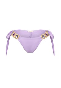 MODA MINX - Bikini-Hose Boujee mit seitlicher Bindung und tollem Steinbesatz - Lilac