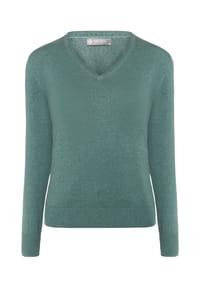 GALERIA - Seide-Cashmere Pullover Monaco, V-Ausschnitt, für Damen - BLACK