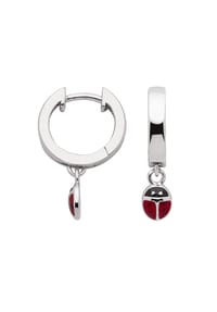 Adelia's - Damen Silber Schmuck 925 Silber Ohrringe Creolen Marienkäfer Ø 12,7 mm - silber