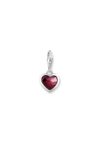 Thomas Sabo As We Kiss - Charm-Anhänger mit rotem Stein im Herzschliff - silberfarben, rot