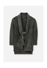 MADELEINE - Lange Strickjacke mit Glanz - grau / melange