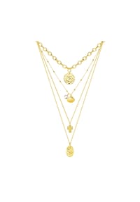 Luluandjane - Damen Kette aus Metall-Legierung in Gelbgold mit Muschelkernperle - gelbgold