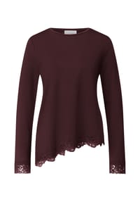 STREET ONE STUDIO - Langarmshirt, Spitze, für Damen - 10001 BLACK
