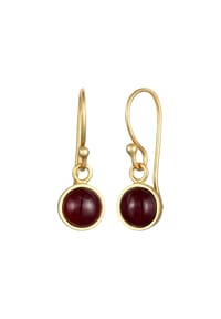 elli. PREMIUM - Ohrringe Granat Basic Trend Ohrhänger 925 Silber Vergoldet - Gold