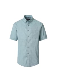 CASAMODA - Herren Leinenhemd kurzarm uni Casual Fit - Blau