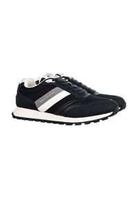 ARMANI EXCHANGE - Herren Sneaker - Drop Microsuede, Turnschuh, Mesh, Retro, Logo - Dunkelblau