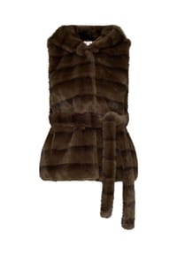 MANGUUN - Weste Zürs, Bindegürtel, für Damen - BROWN